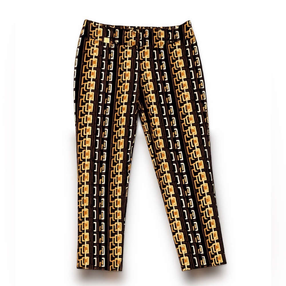 Joseph Ribkoff‎ Retro Print Pull On Pants 16 Stretch Modern Vintage 60’s Hippie